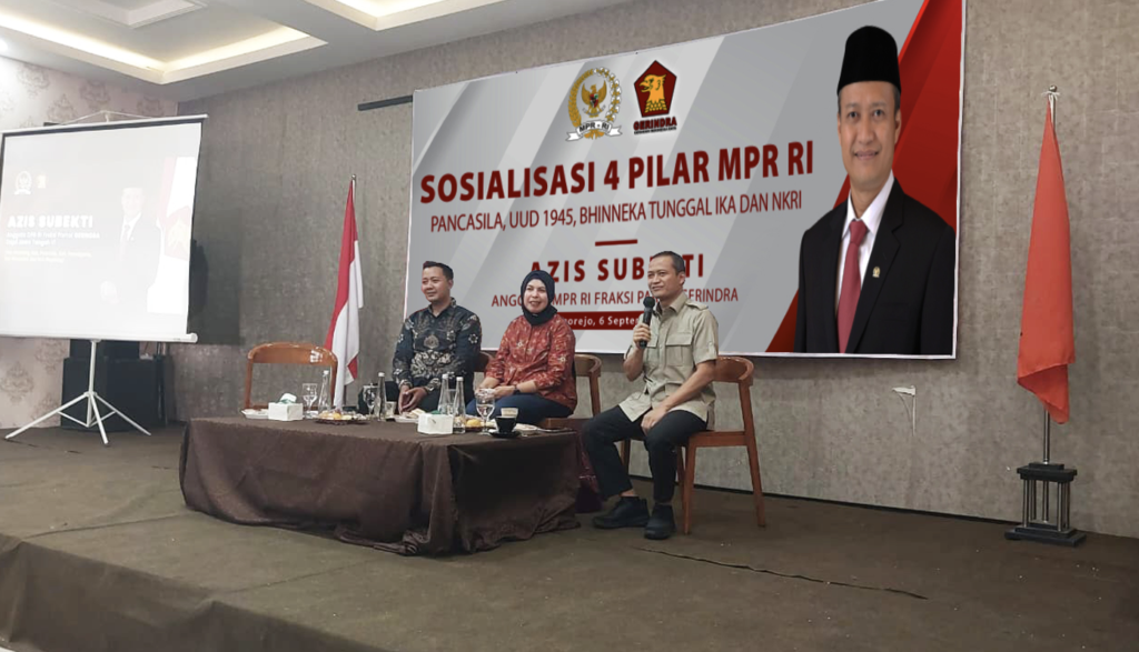 SOSIALISASI- Azis Subekti, anggota DPR RI dari Partai GERINDRA saat menggelar sosialisasi Empat Pilar Kebangsaan di daerah pemilihannya di Jawa Tengah