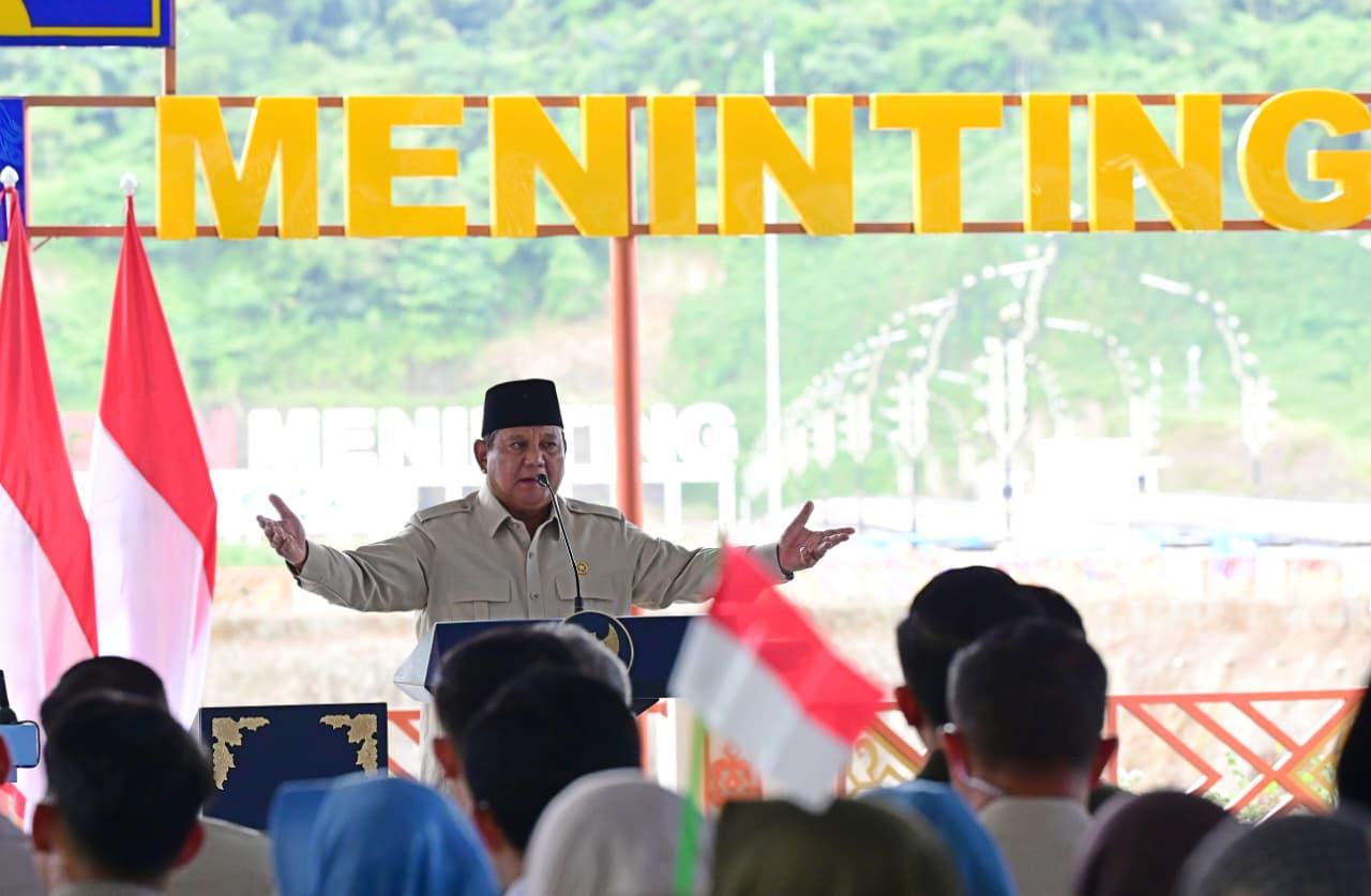 Resmikan Lima Bendungan, Prabowo: Saya Akan Setia Mengabdi kepada Bangsa dan Rakyat Indonesia